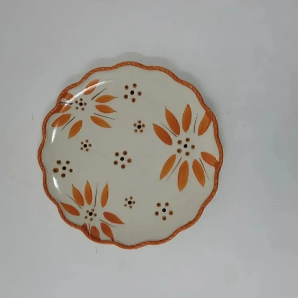 Temptations Plates Bowl Mug by Tara Old World Orange Ovenware Set Of Five!